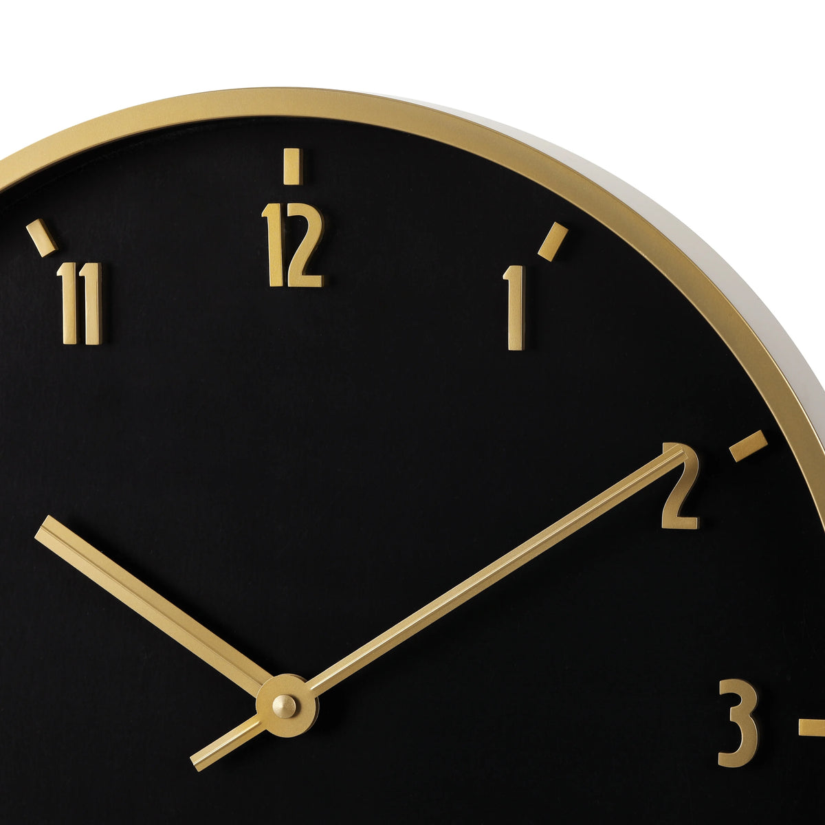 20" Round Indoor Black and Gold Analog Wall Clock with Arabic Numbers H755