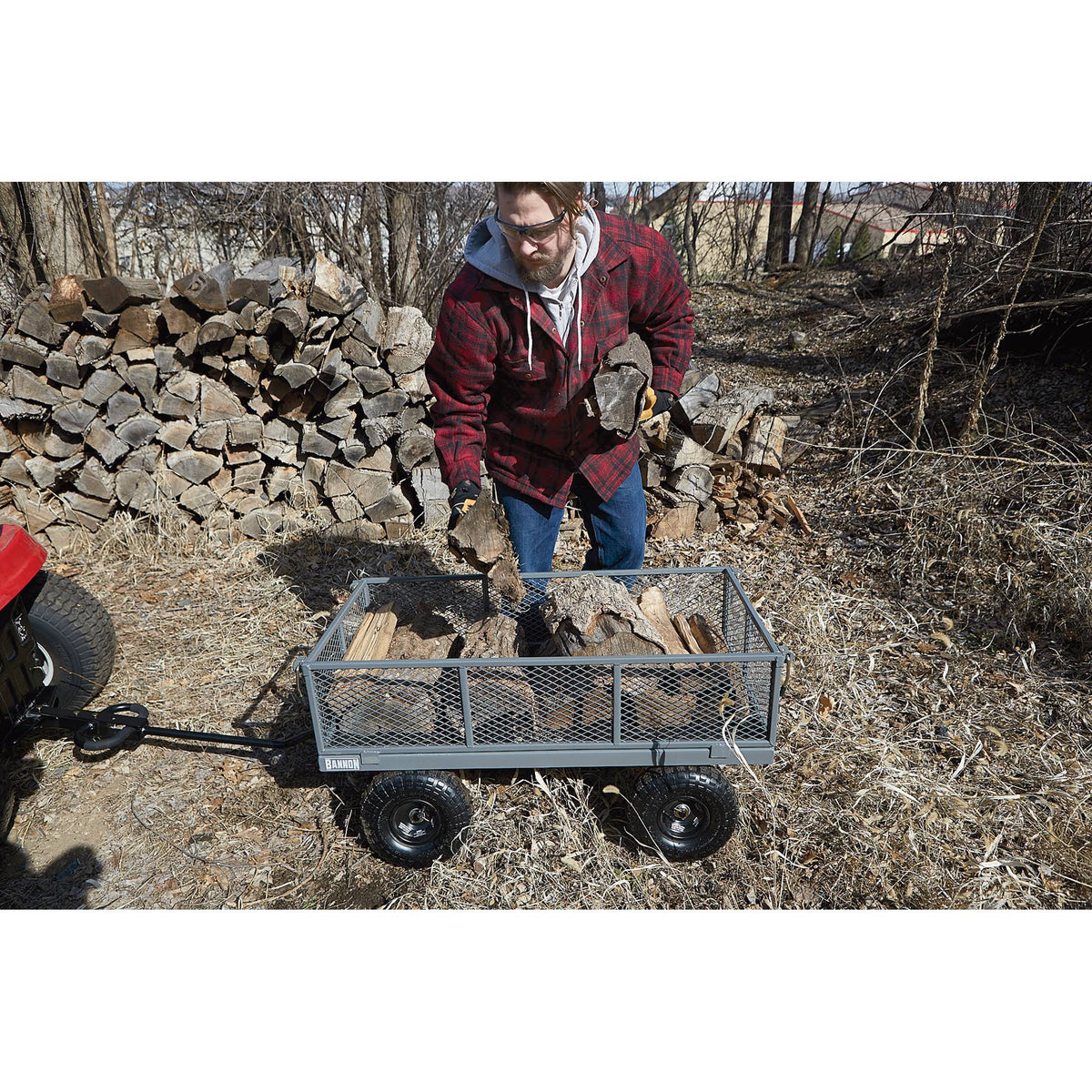 Industrial-Grade Steel Wagon, 800 lbs Capacity, 10 inch Tires Q664
