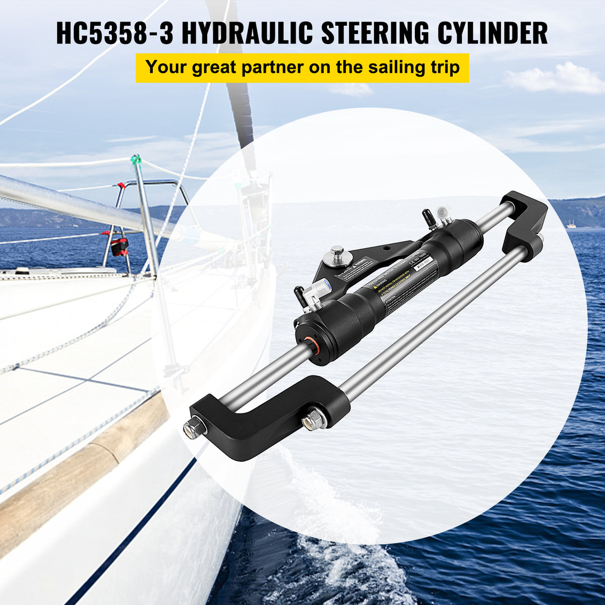 Hydraulic Steering Cylinder 300 HP Front Mount Outboard G840