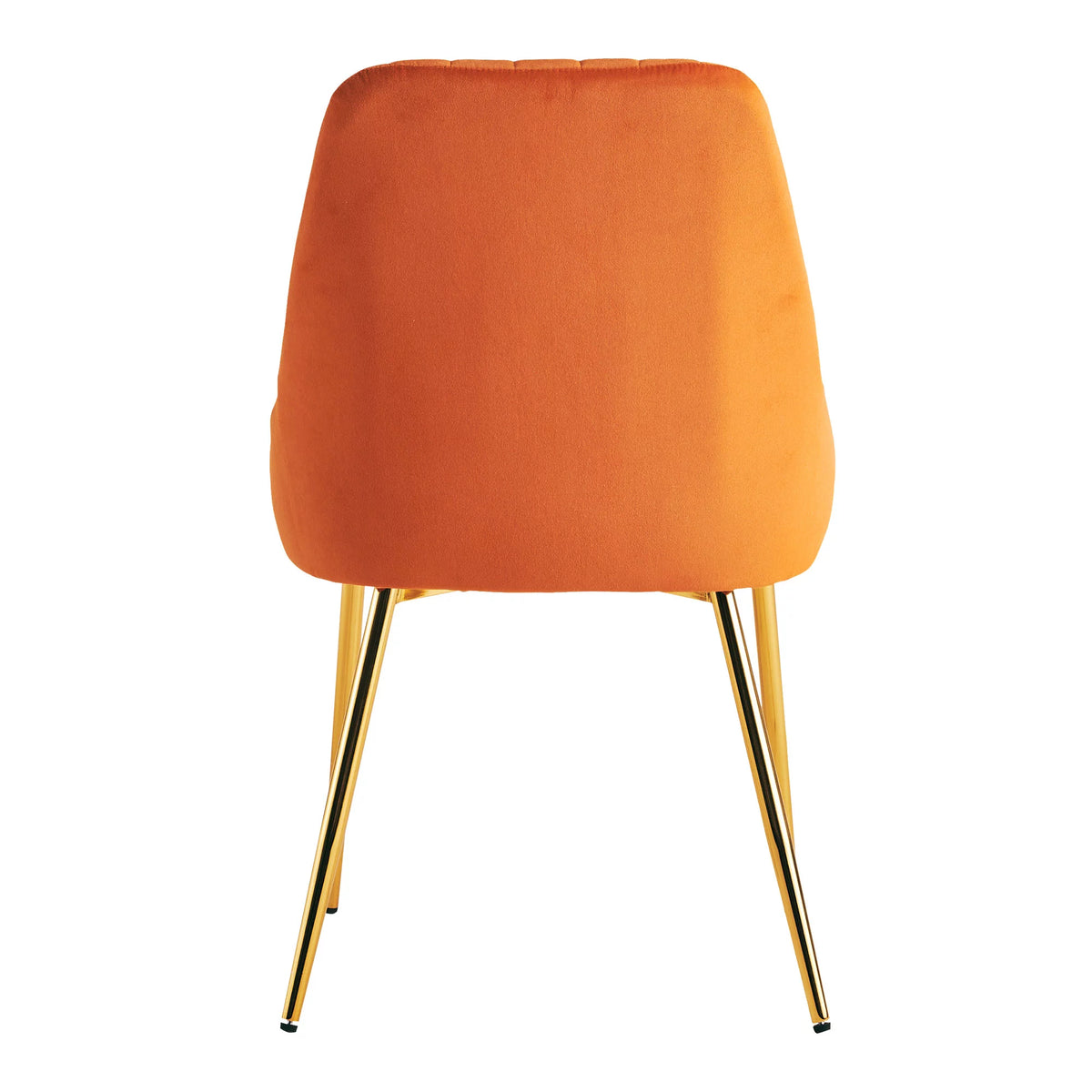 Velvet Dining Chairs with Golden Legs, Set of 2, Orange O90527