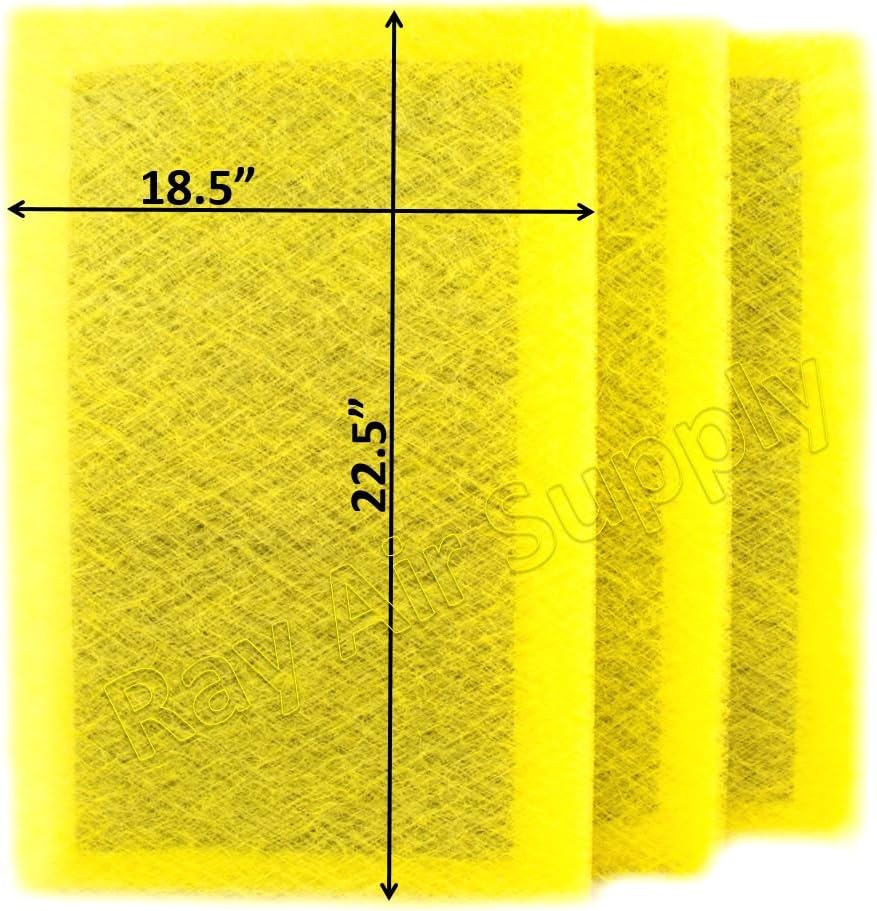 20x25 MicroPower Guard Air Cleaner Replacement Filter Pads (3 Pack) YELLOW Pack of 2 Y98461