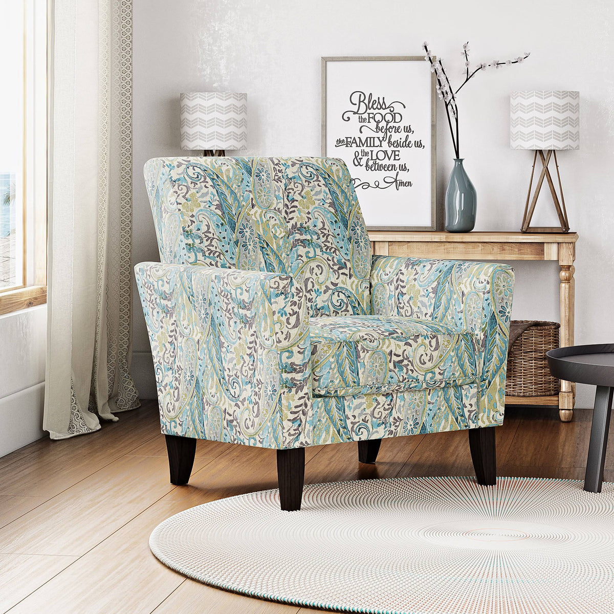 Transitional Flared Arm Armchair D780882