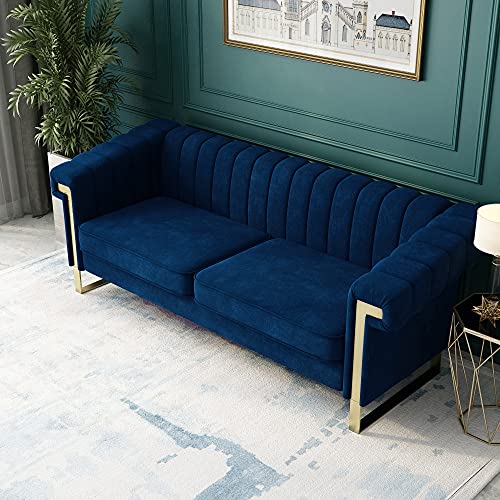 Blue Velvet 3 Seat Couch Sofa V874806