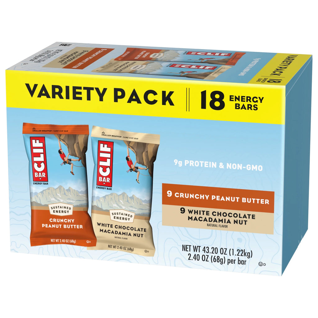 Crunchy Peanut Butter and White Chocolate Macadamia Nut Flavor Energy Bars, 2.4 oz (18 Count) B419