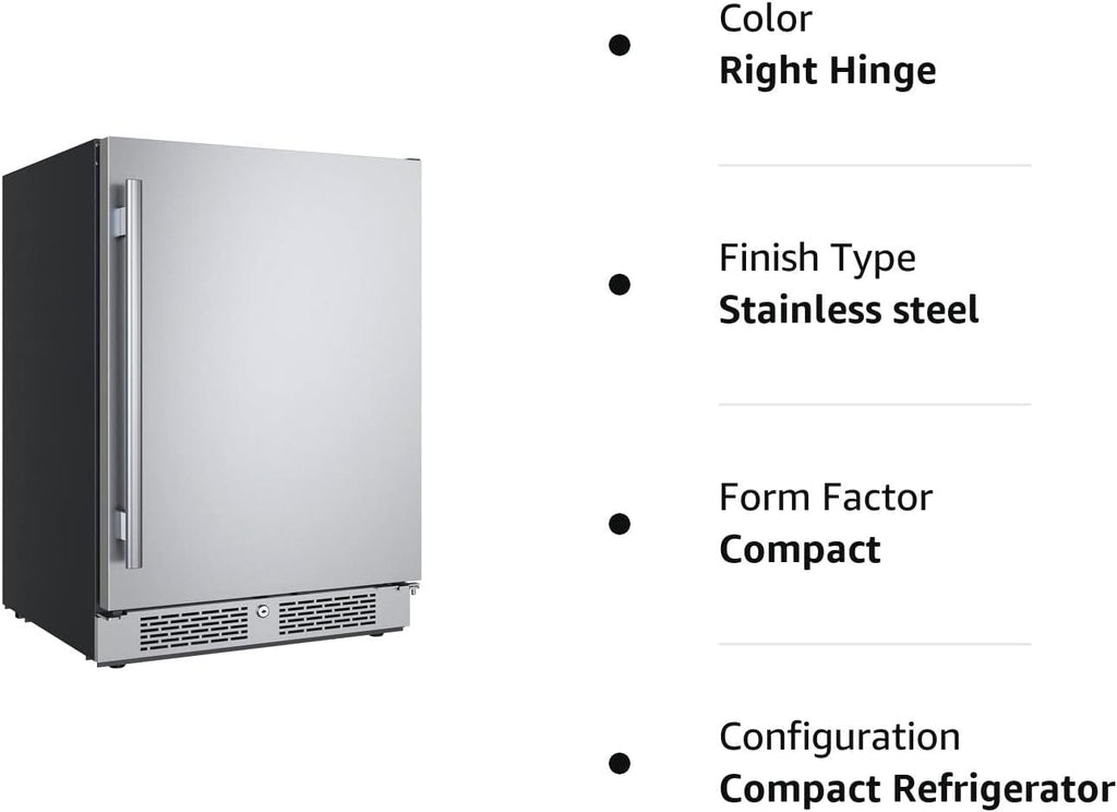 24 Inch Wide 5.66 Cu. Ft. Built-In Compact Refrigerator with Right Hinge P43487