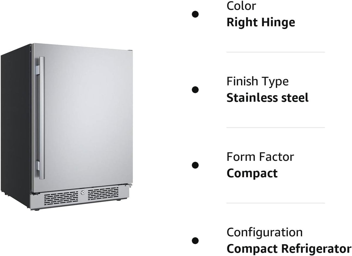24 Inch Wide 5.66 Cu. Ft. Built-In Compact Refrigerator with Right Hinge P43487