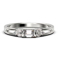 1.00 Carat Baguette Cut Diamond Moissanite Engagement Ring in 10k Solid White Gold D3647