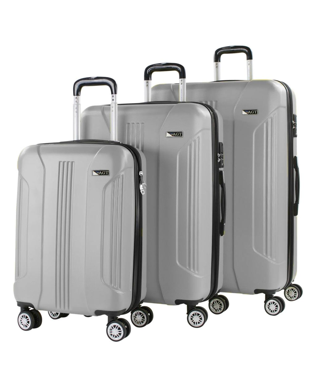 3-Piece Spinner Luggage Set in Silver P29839