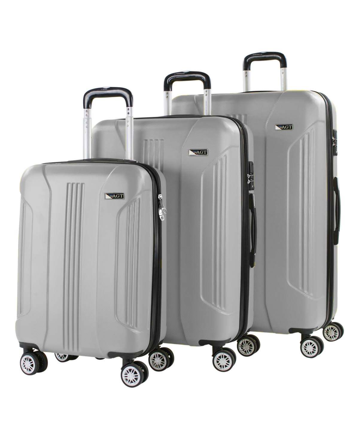 3-Piece Spinner Luggage Set in Silver P29839