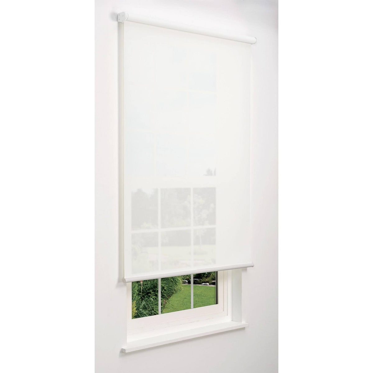 White 71 W x 78 H Cordless Solar Roller Shade S407