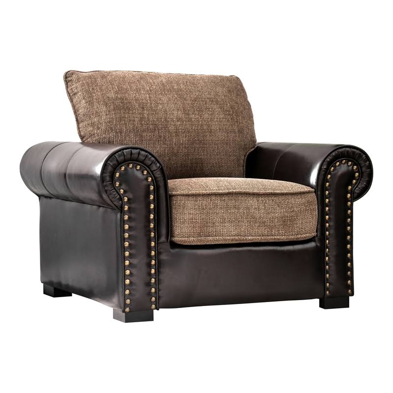 Brown Faux Leather Accent Chair O4842