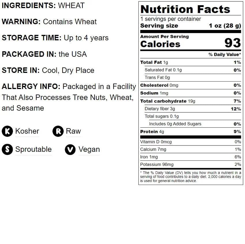20 Pounds Raw Wheat Berries S2059