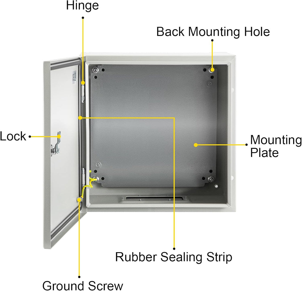 16 x 16 x 6'' NEMA 4X Steel Electrical Enclosure T1464