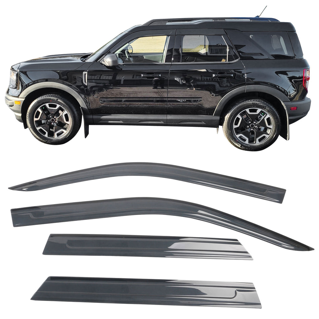 Black Acrylic Window Visors 4PCS Q262