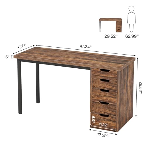 47 inches Computer Desk with 5 Drawers K610231