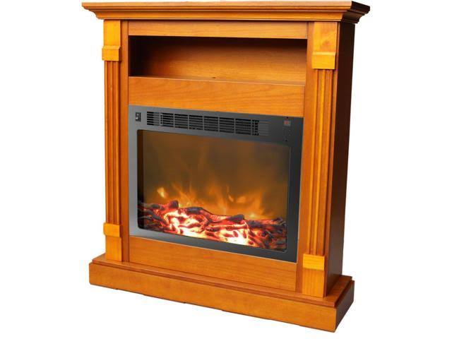 White Fireplace Mantel with Electronic Fireplace Insert Z70405
