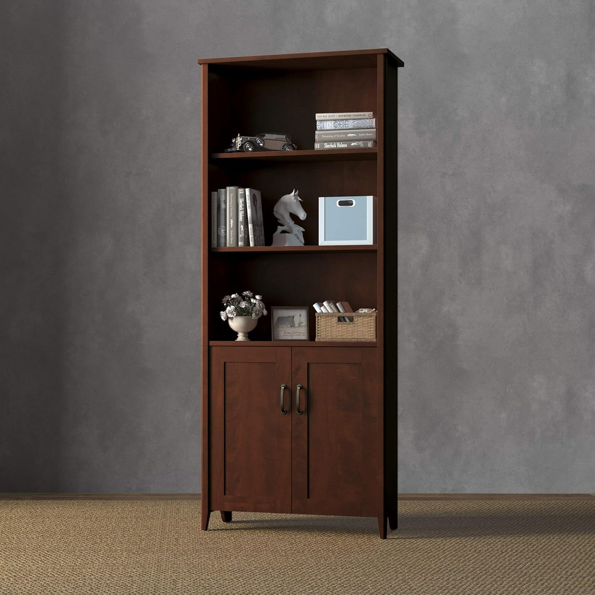 5 Shelf Tanned Cherry Bookcase G3877