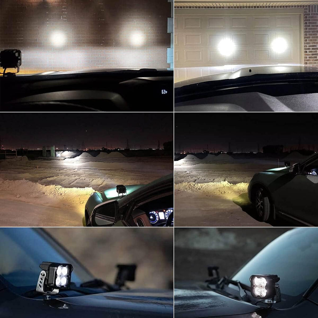 3 inch LED Pods Flood Beam Off Road 36W White, Pair C548
