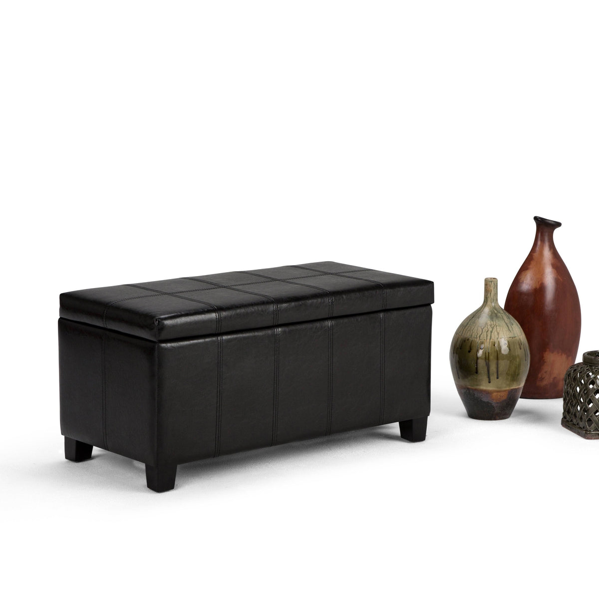 Black Storage Ottoman Bench Y5433