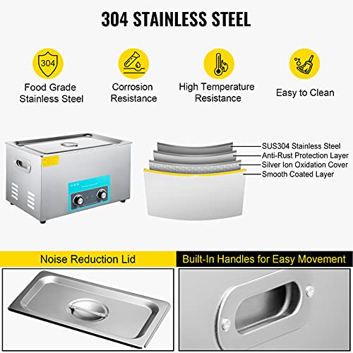 10L Ultrasonic Cleaner 304 Stainless Steel with Heater Timer I5313