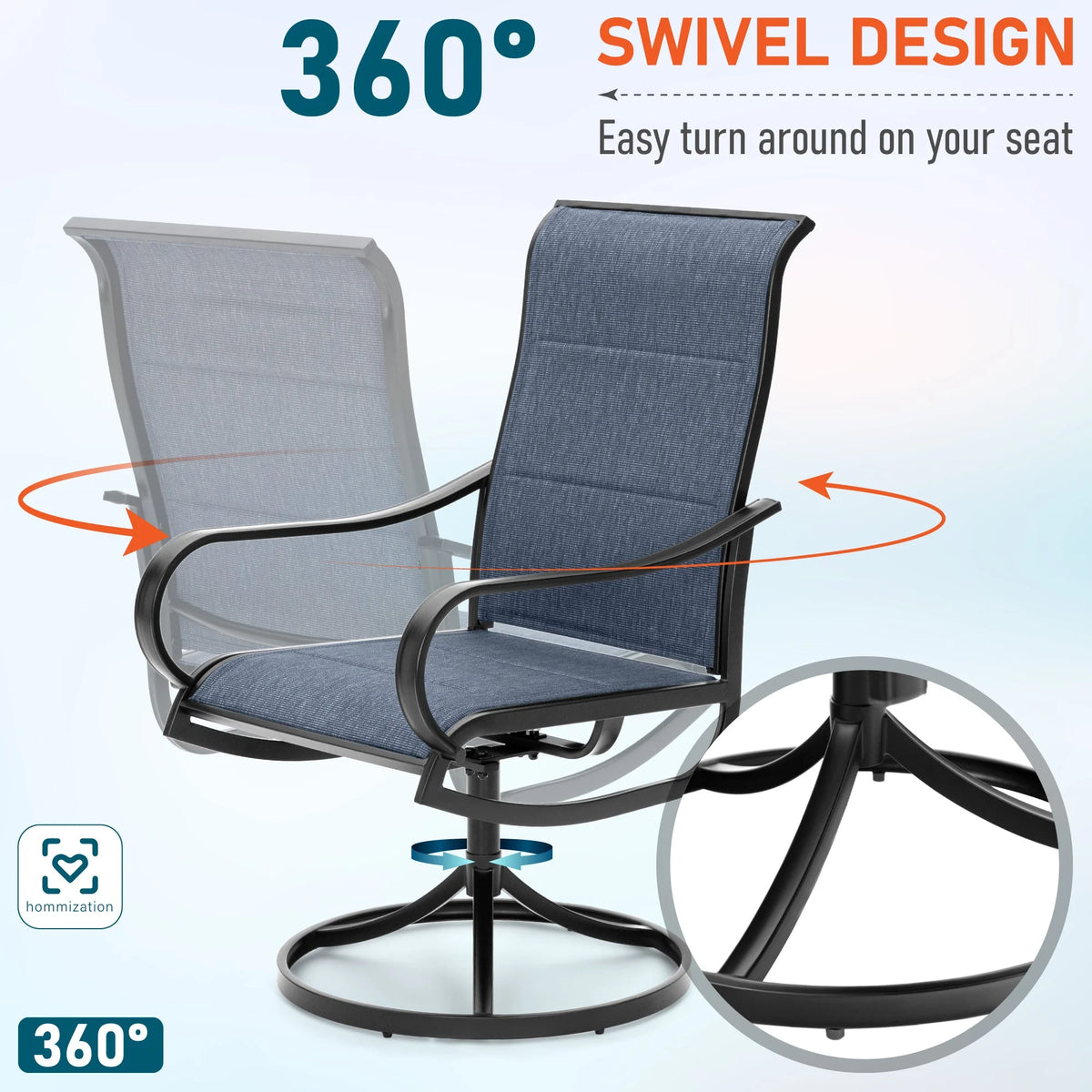 7 Pieces Patio Dining Set Swivel Chairs and Table X78235