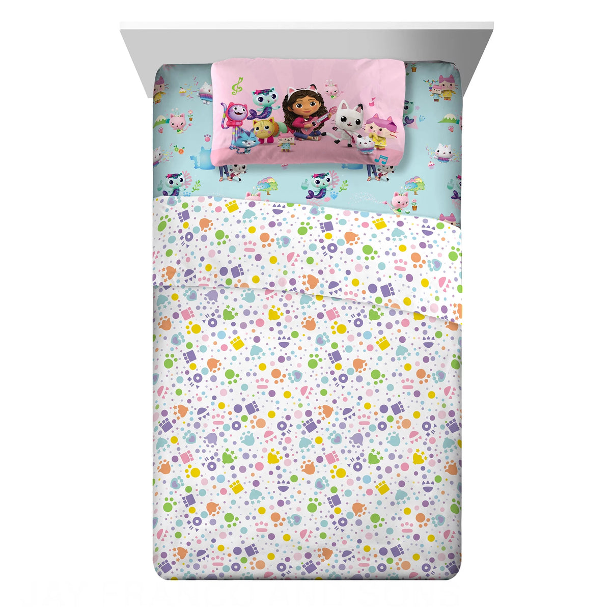 Kids Full Sheet Set, White and Blue M83816