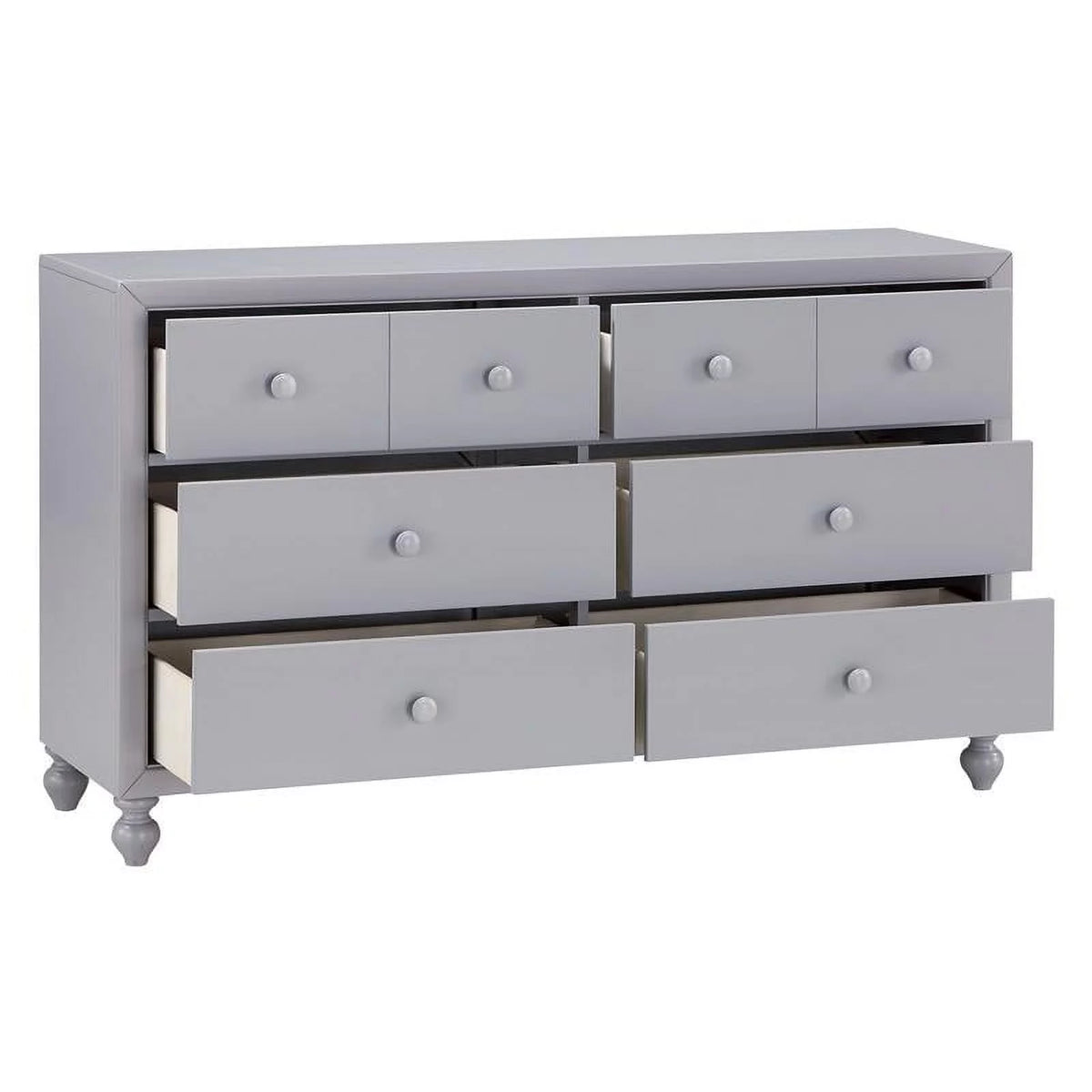 Gray 6 Dovetail Drawers Modern Wood Dresser I445307