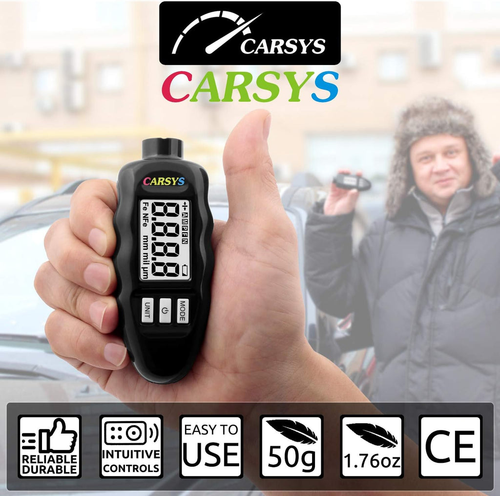 Coating Thickness Gauge Paint Meter, Range 0-137 mils, Ferrous, Non-Ferrous, LCD with Backlight, Precision Probe Y621934