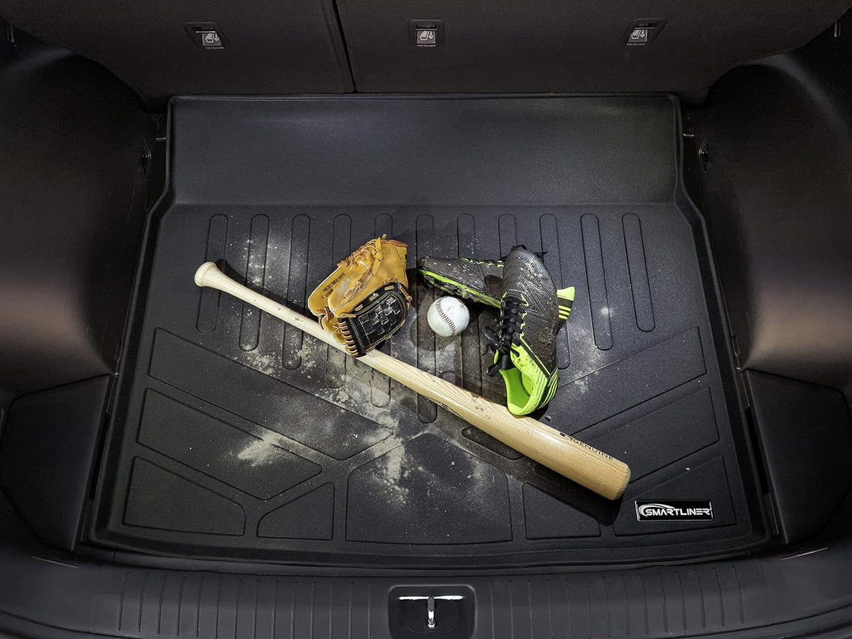 Custom Fit Floor Mats 2 Rows and Cargo Liner Set Black J238