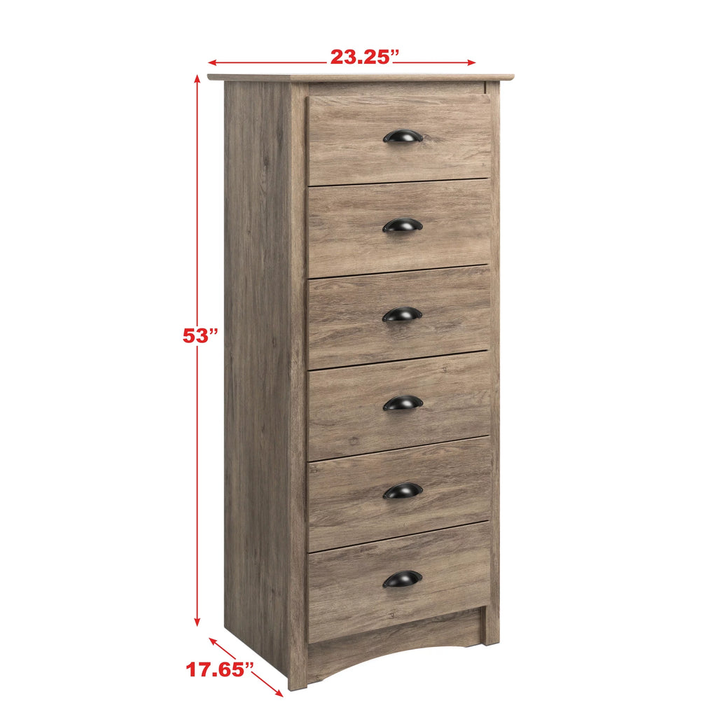 6 Drawer Drifted Gray Dresser I671