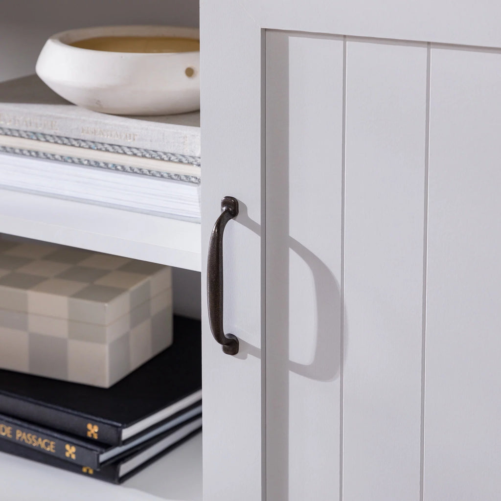 White Grooved-Door TV Stand M183014