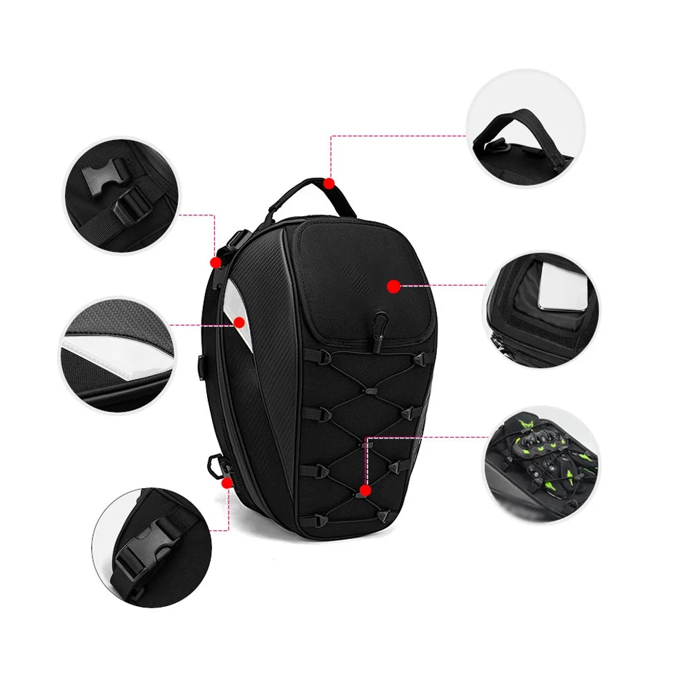 Motorcycle Tail Bag 30L-40L Waterproof Rear Seat Bag R258