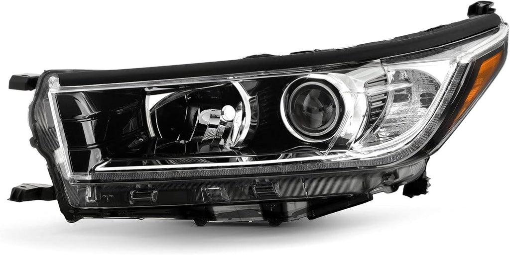 Projector Black Headlight Driver Left side w/LED DRL X783