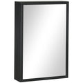 Black Bathroom Mirror with Storage Shelves U8075