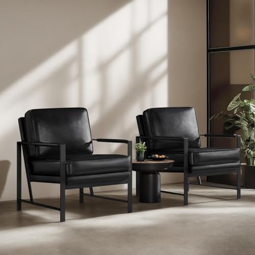 Light Brown PU Leather Armchair Set of 2 V900099