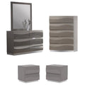 4-Piece Bedroom Set with Chest Dresser and 2 Nightstand in Gray M146843
