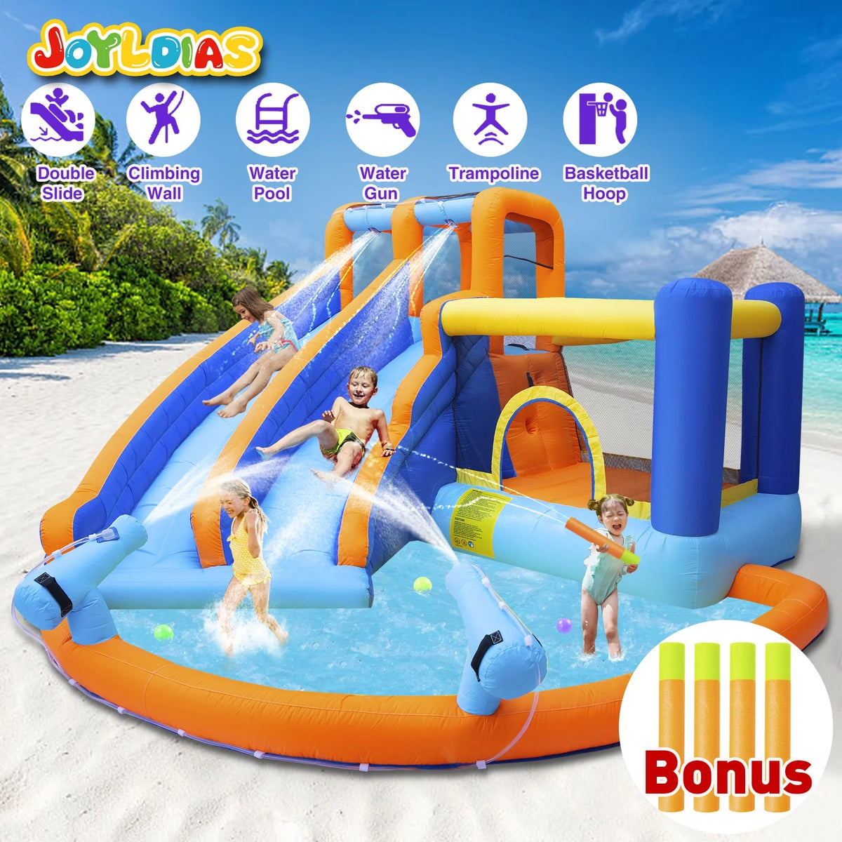 Kids Inflatable Water Slide Bouncer with Pool and Air Blower X2417