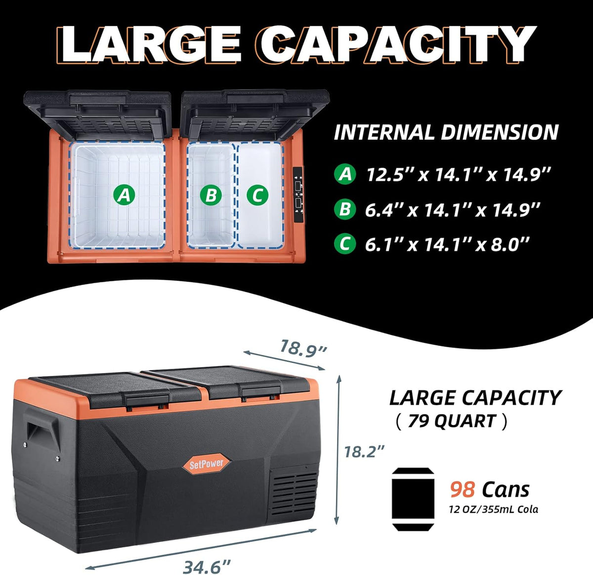 Portable 12V Compressor Fridge Freezer U69577