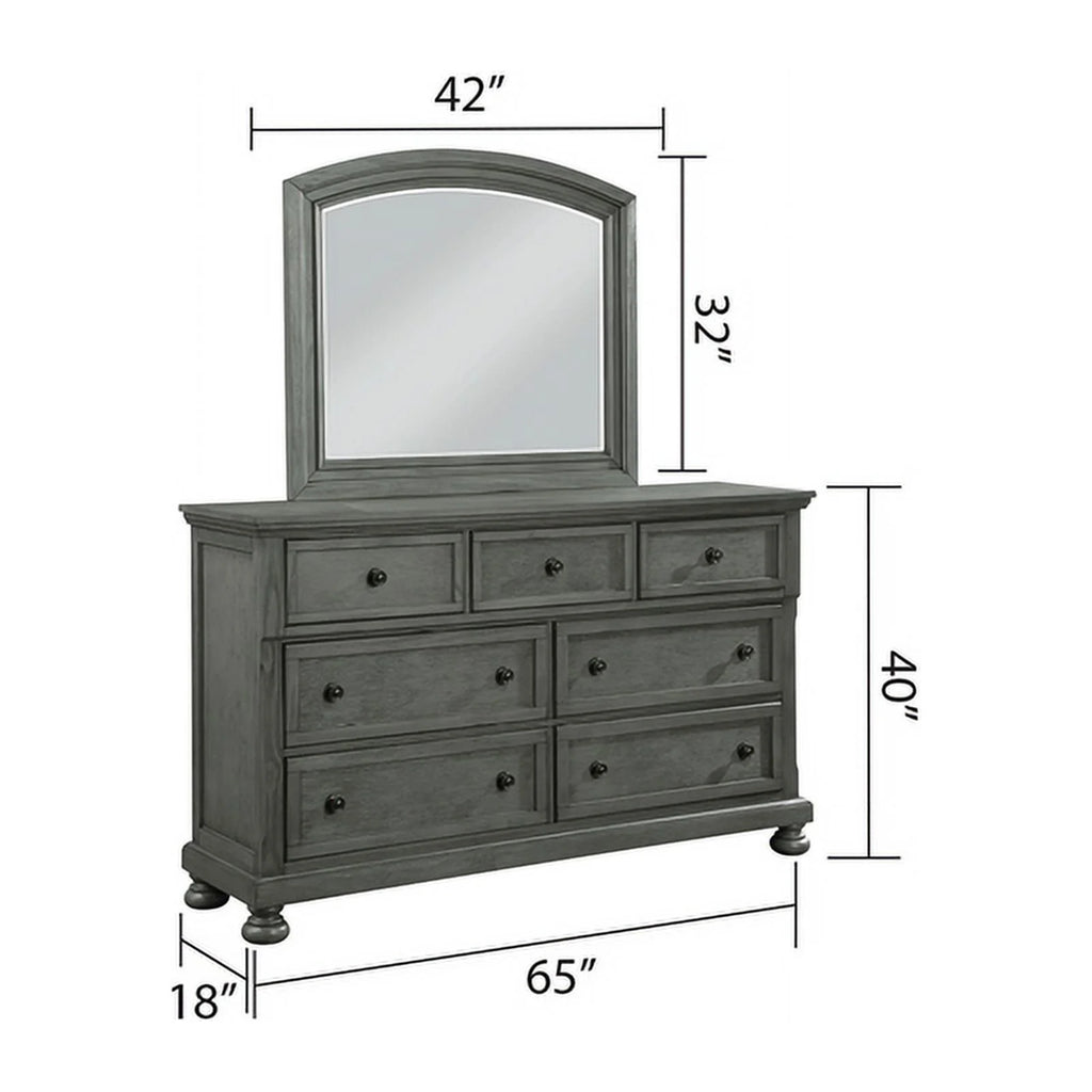 5PC King Bedroom Set with Wood & Rustic Gray Finish A14913
