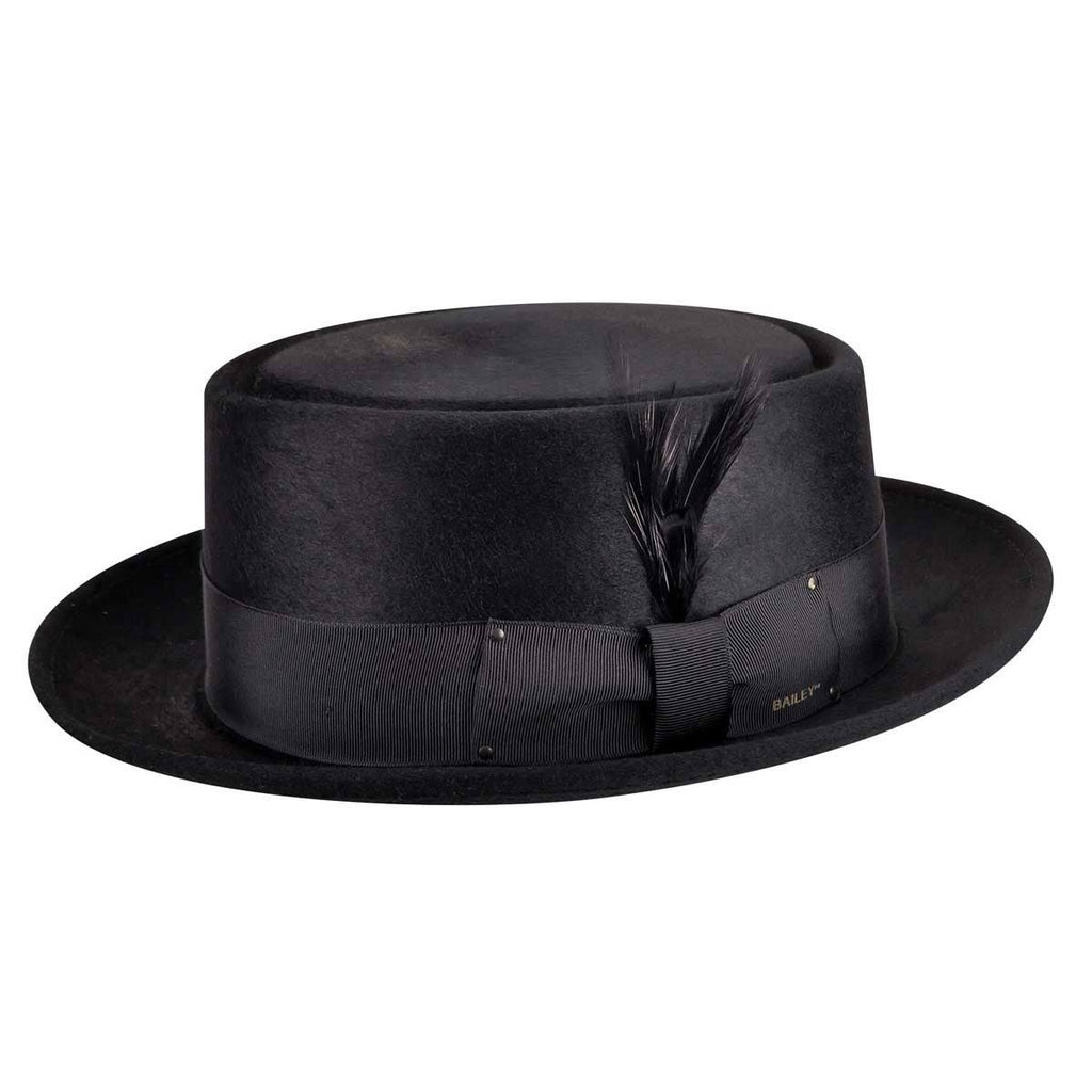 Black Pork Pie Hat T9343