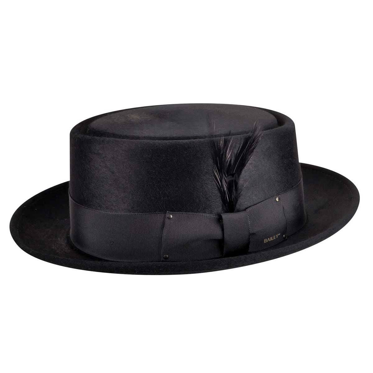 Black Pork Pie Hat T9343