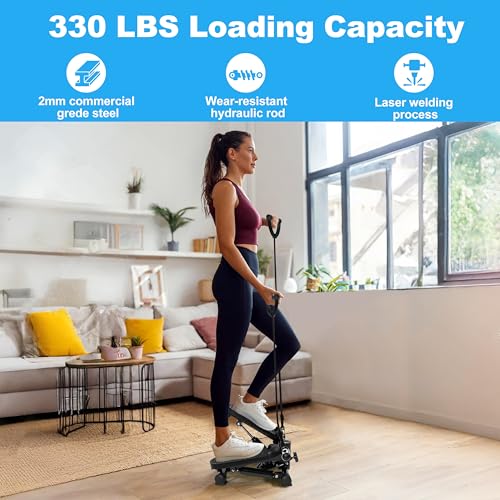 Adjustable Height Hydraulic Stepper with Resistance Bands & Non-Slip Mat Y8883