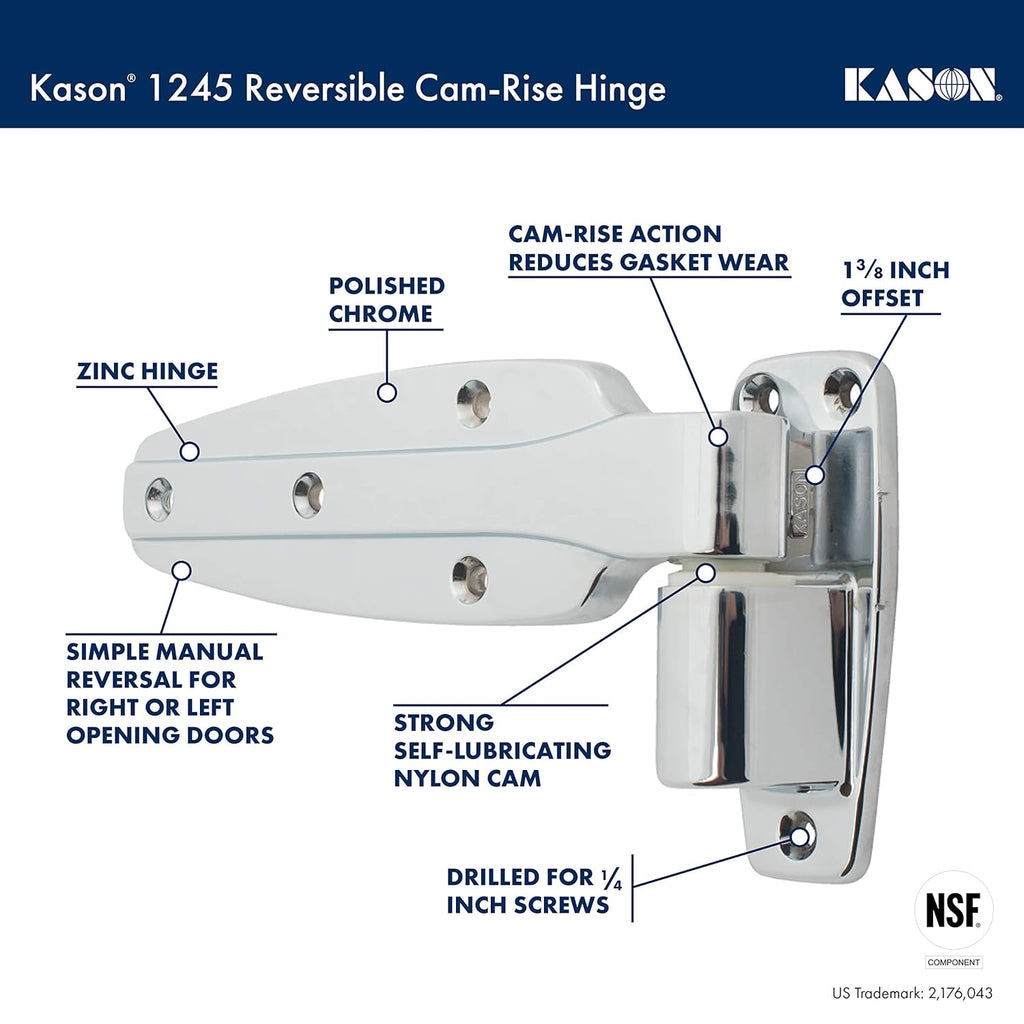 Reversible Cam-Rise Hinge, 1 to 3/8 Inch Offset R25245