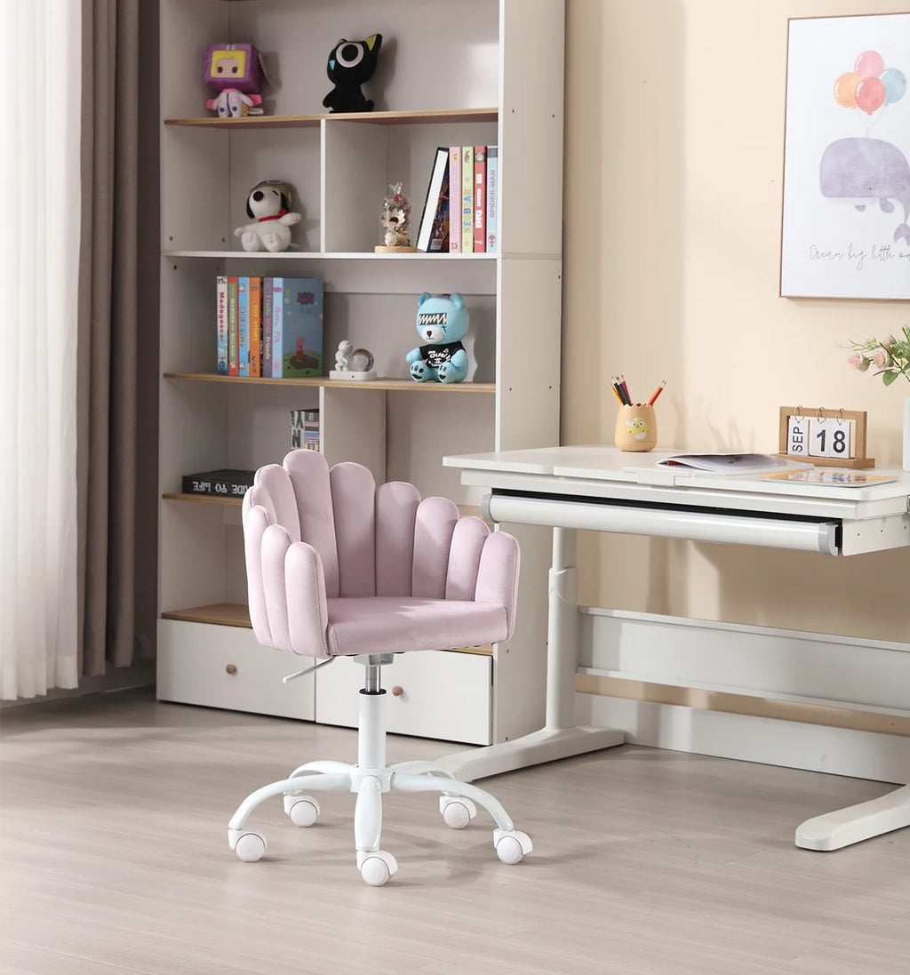 Purple Velvet Adjustable Kids Swivel Chair A158833