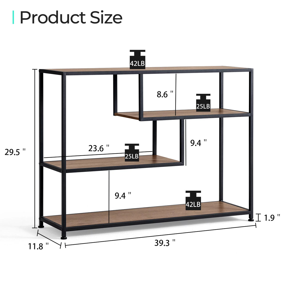 Narrow 4 Tier Wood Console Table S758392