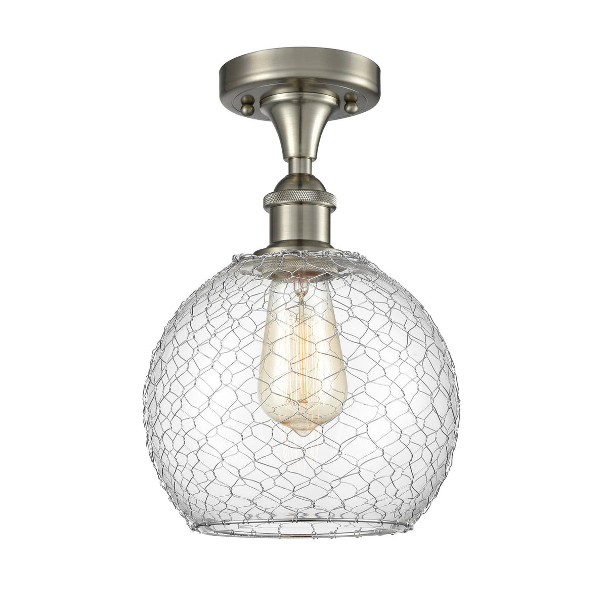Farmhouse Chicken Wire 1 Light Semi-Flush Mount A7356