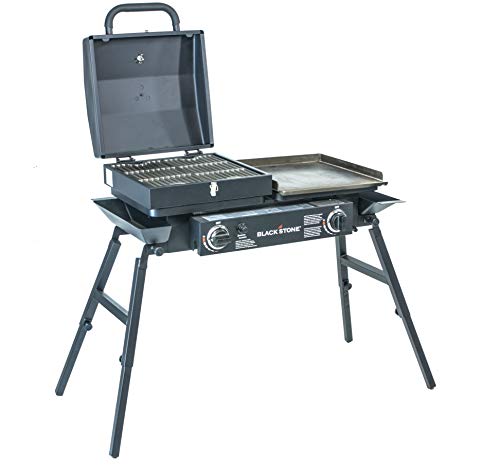 Stainless Steel 2 Burner Portable Gas Grill and Griddle Combo Z363