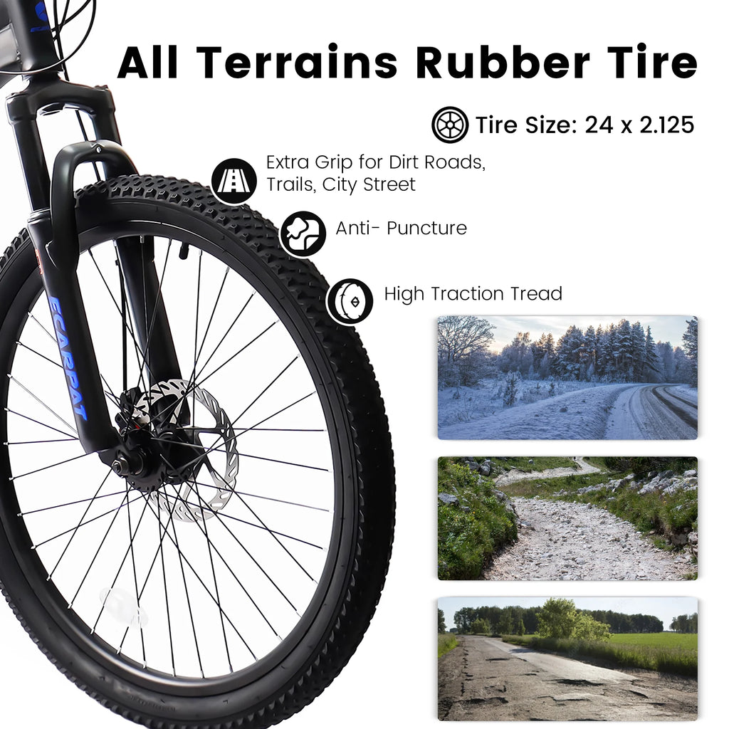 24 Inch 21-Speed Full Suspension Mountain Bike D4135