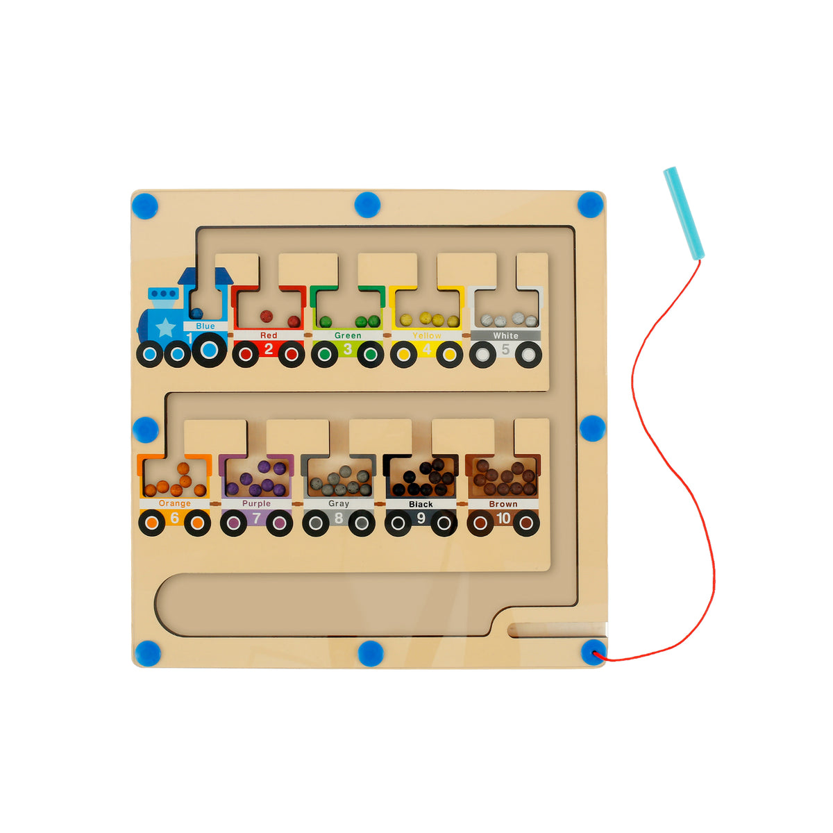 Magnetic Color and Number Maze Wooden Magnet Board Toy Q76244