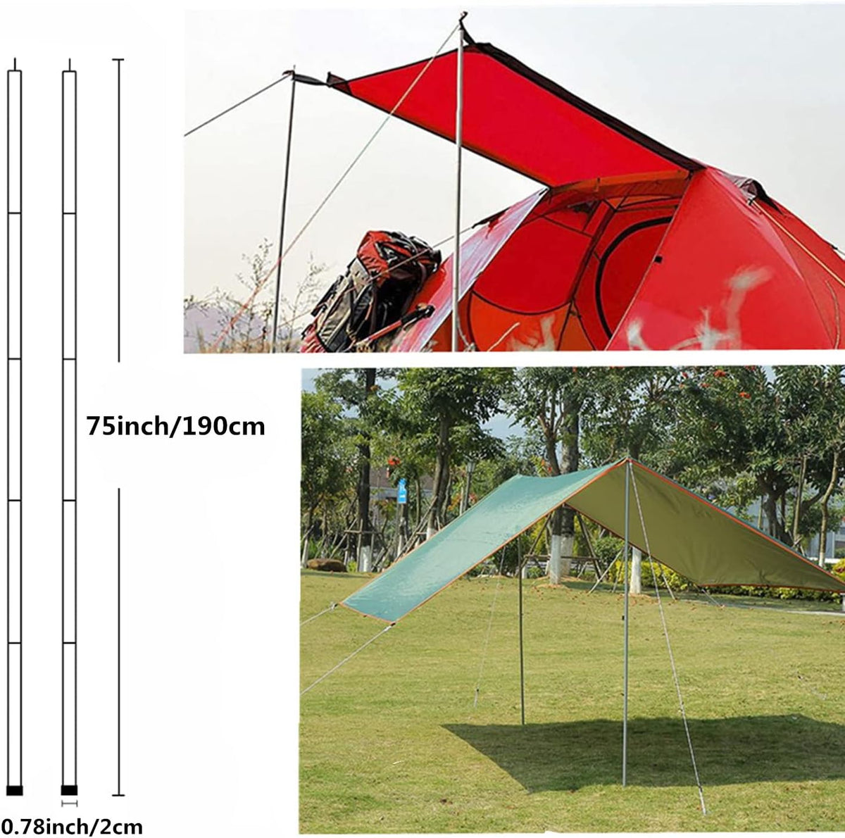 Adjustable Tarp Pole Set of 2 Y840434